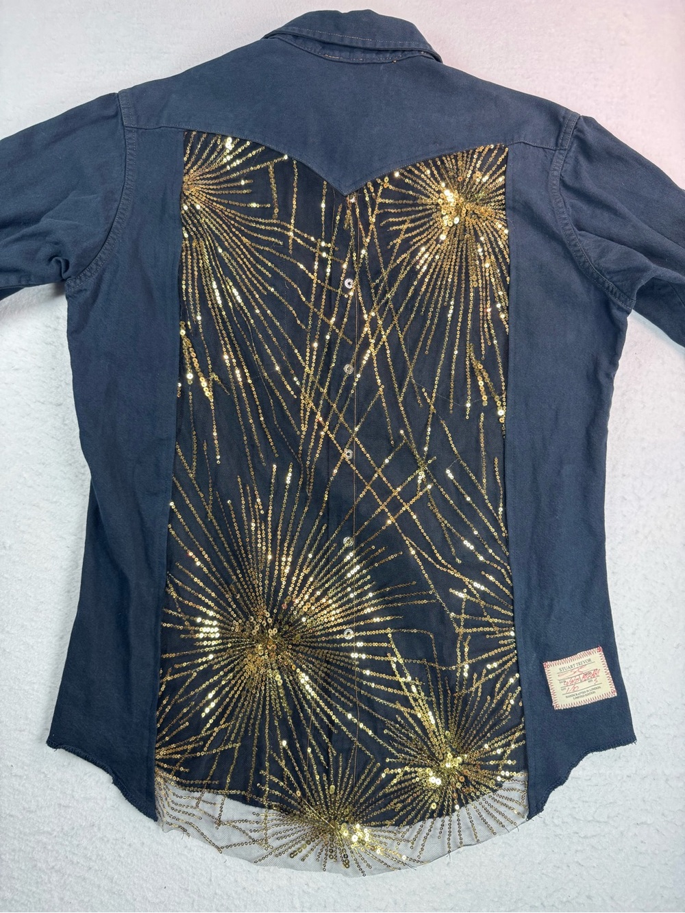 Wrangler x Stuart Trevor Sequin Western‎ Shirt Women’s Small NWT - Picture 2 of 12